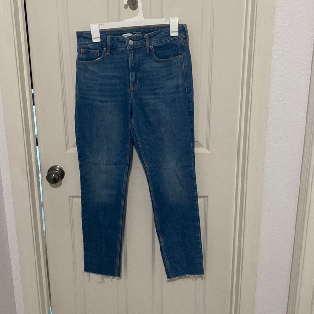 old navy jeans power straight high rise secret slim pockets
